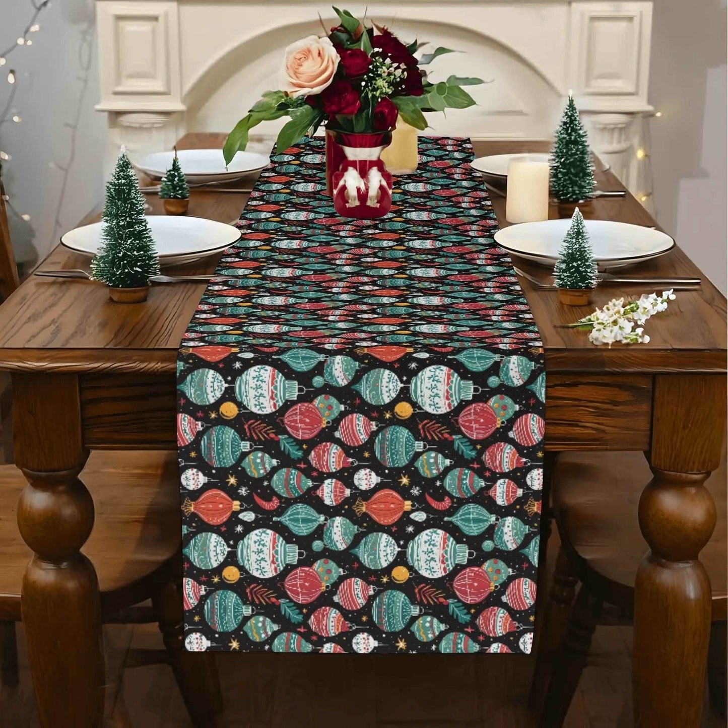 Big Ornament Polyester Table Runner - DeRose Seasonal