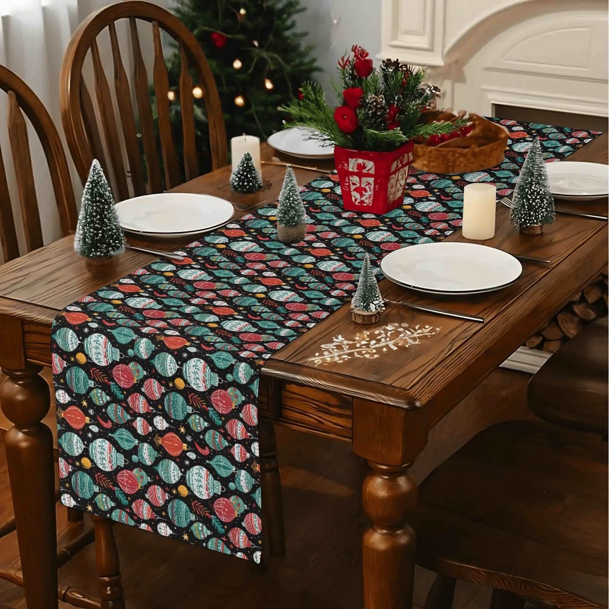 Big Ornament Polyester Table Runner - DeRose Seasonal