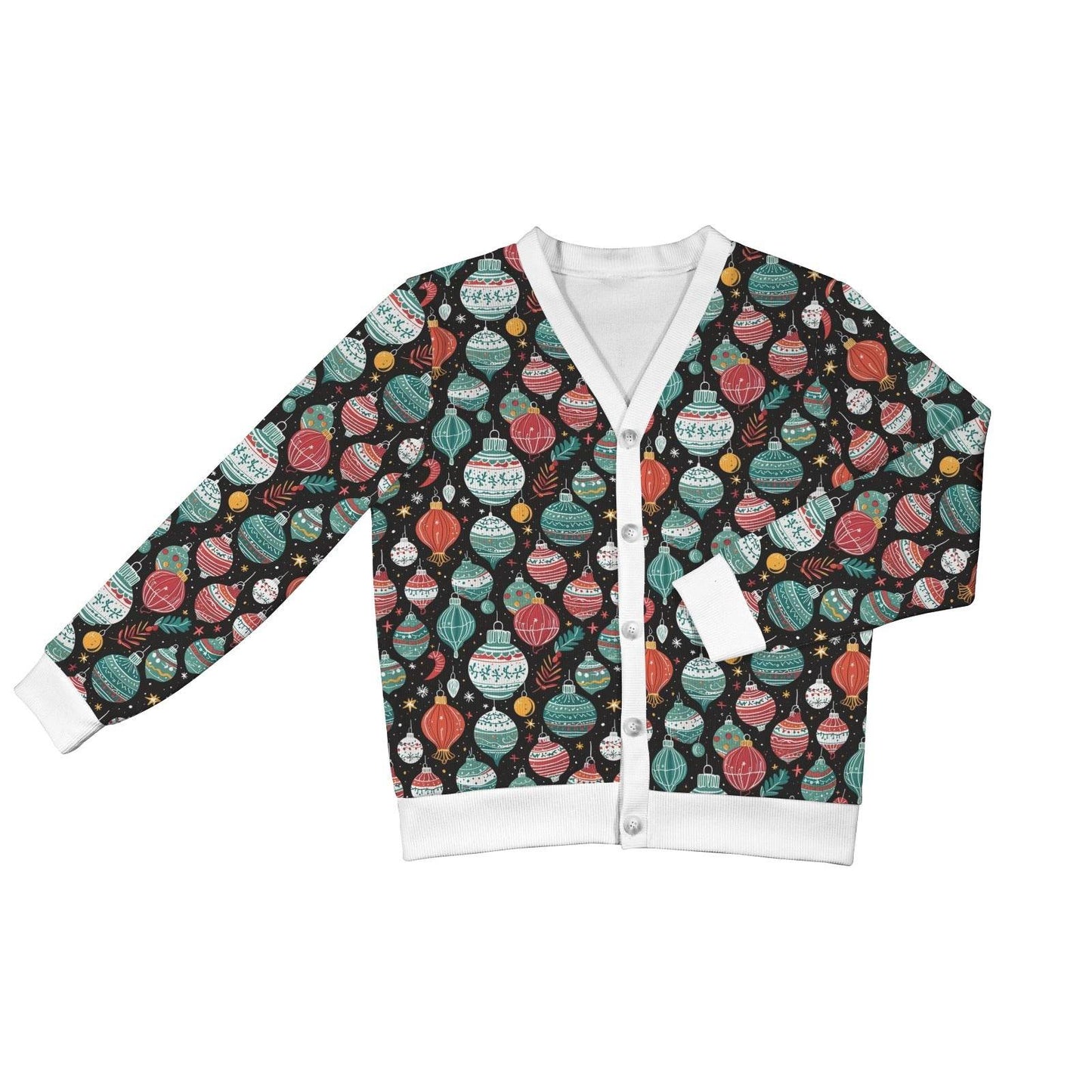 Big Ornament Women's Cardigan Button Sweater Custom Women's Cardigan (Model H73) - DeRose Seasonal