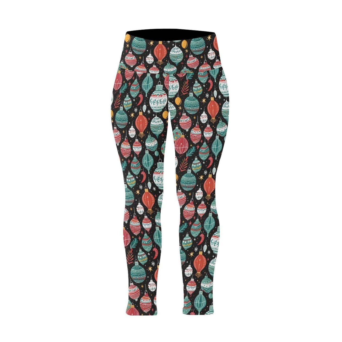 Big Ornament Women's Plus Size High Waited Leggings Women's High Waist Leggings(Plus Size)(ModelL45) - DeRose Seasonal