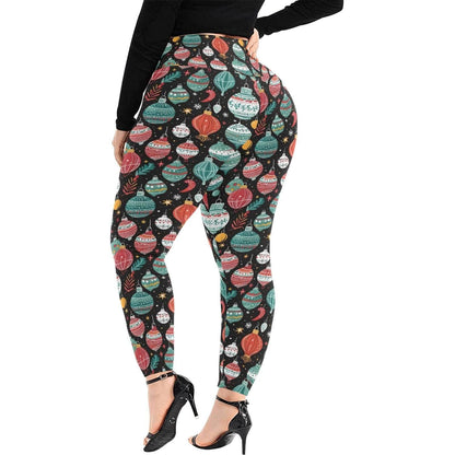 Big Ornament Women's Plus Size High Waited Leggings Women's High Waist Leggings(Plus Size)(ModelL45) - DeRose Seasonal