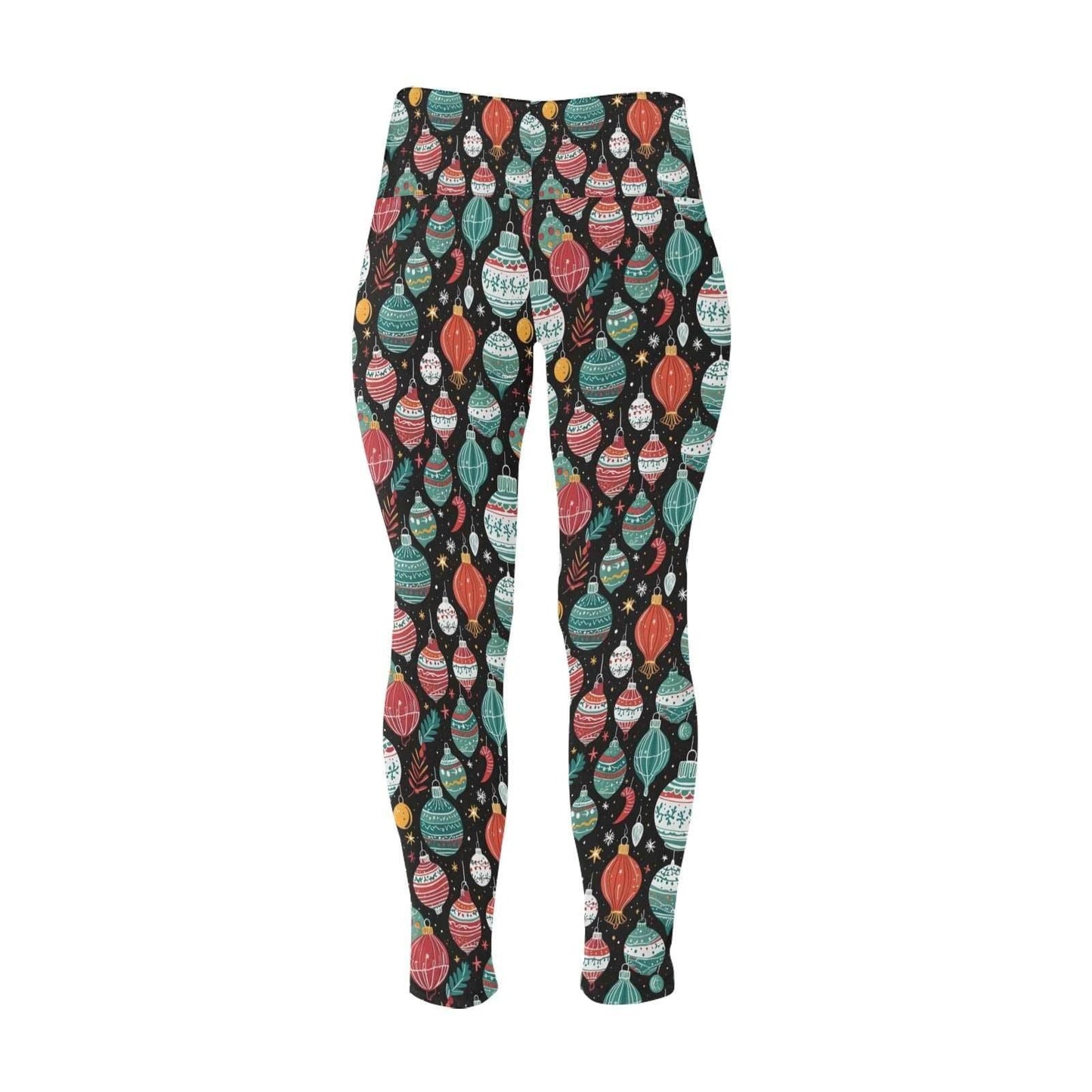 Big Ornament Women's Plus Size High Waited Leggings Women's High Waist Leggings(Plus Size)(ModelL45) - DeRose Seasonal