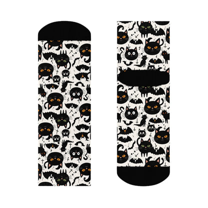 Crazy Cat Lady Polyester Crew Socks 3 sizes - DeRose Seasonal
