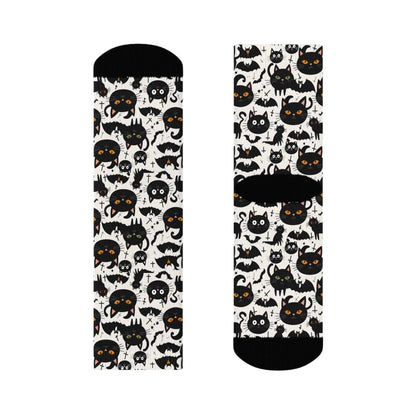 Crazy Cat Lady Polyester Crew Socks 3 sizes - DeRose Seasonal