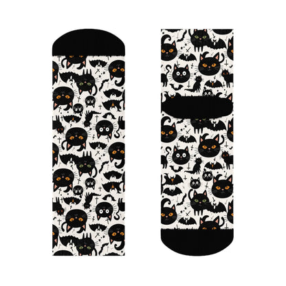 Crazy Cat Lady Polyester Crew Socks 3 sizes - DeRose Seasonal