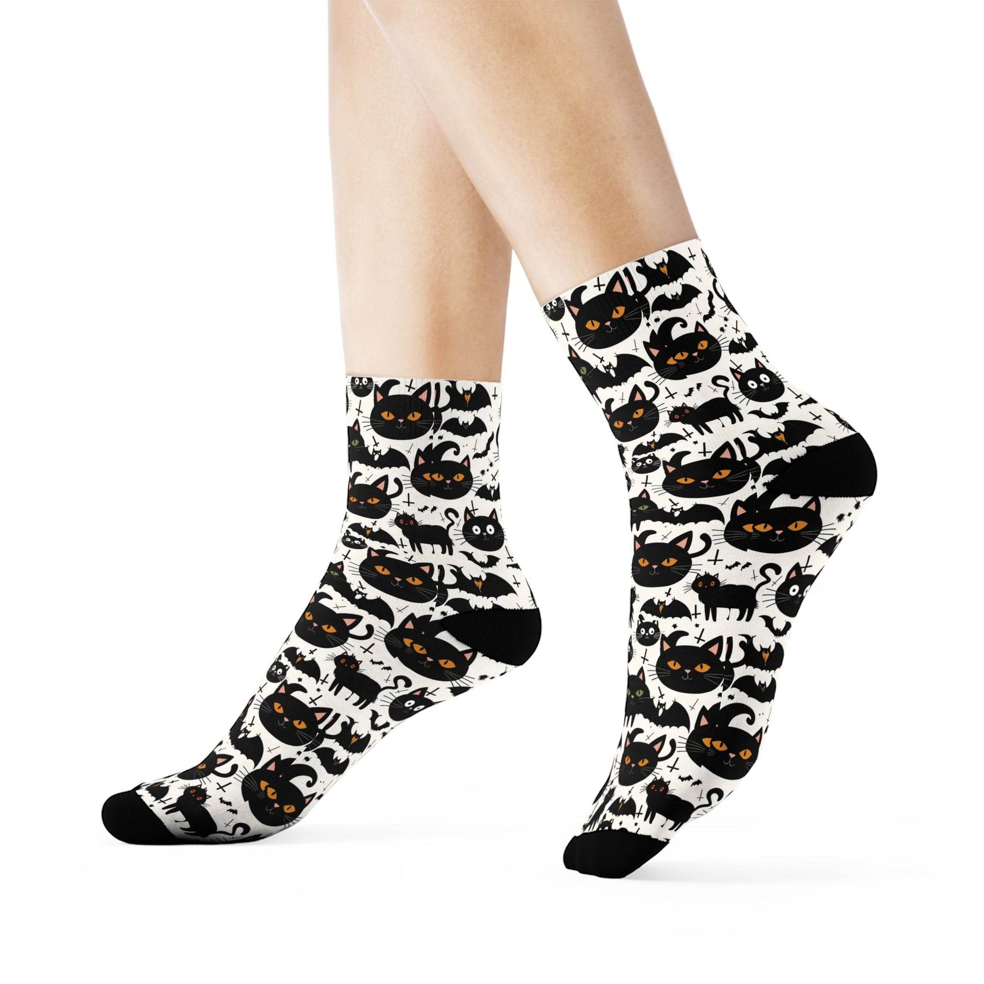 Crazy Cat Lady Polyester Crew Socks 3 sizes - DeRose Seasonal