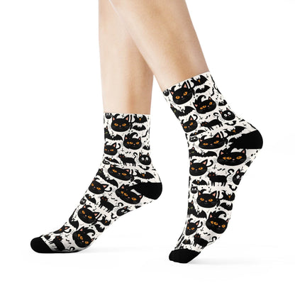 Crazy Cat Lady Polyester Crew Socks 3 sizes - DeRose Seasonal