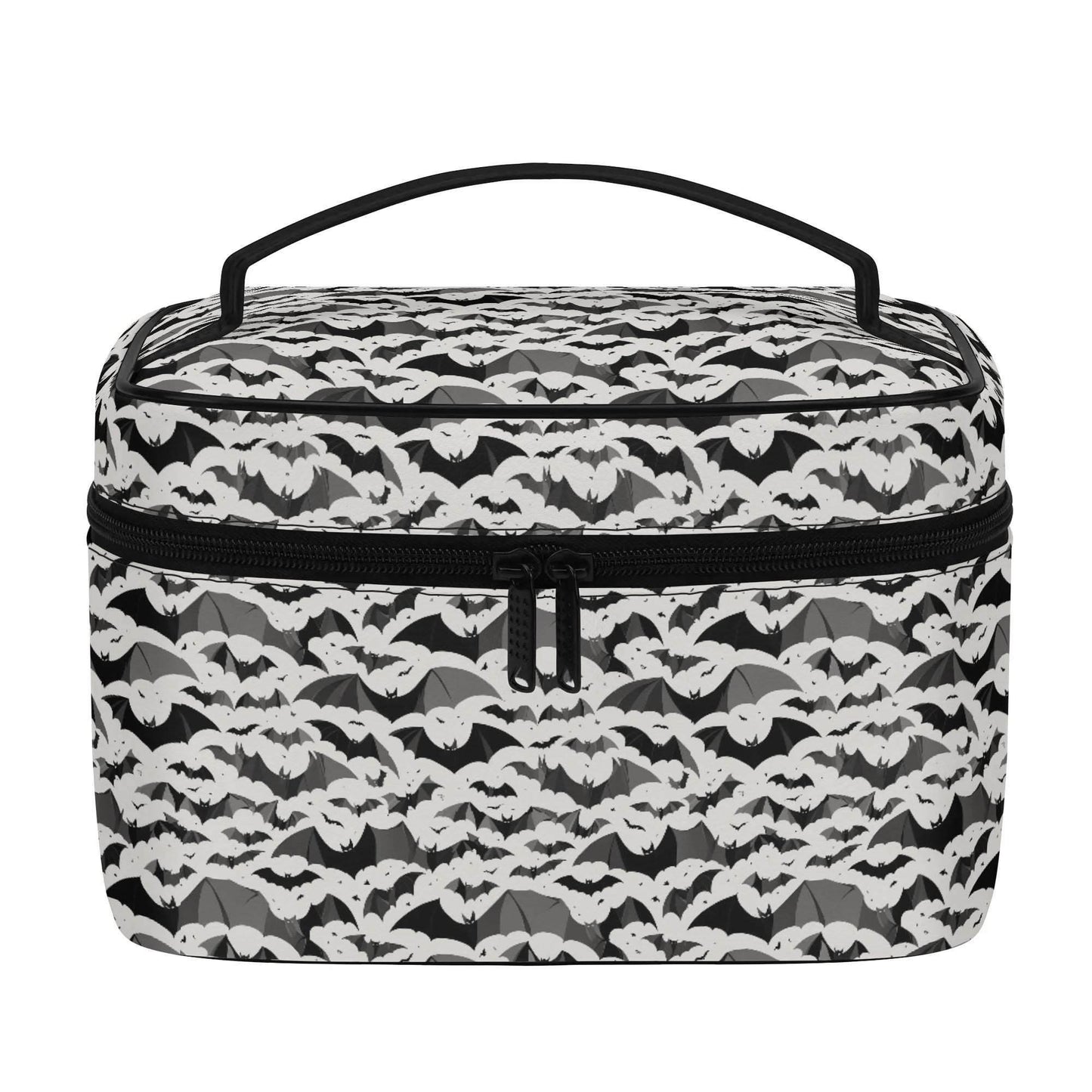 Black and White Bats Leather Cosmetic Bag - DeRose Seasonal