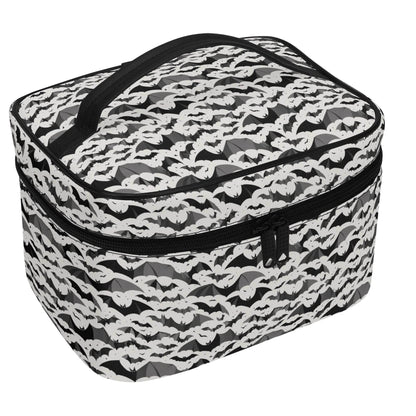 Black and White Bats Leather Cosmetic Bag - DeRose Seasonal