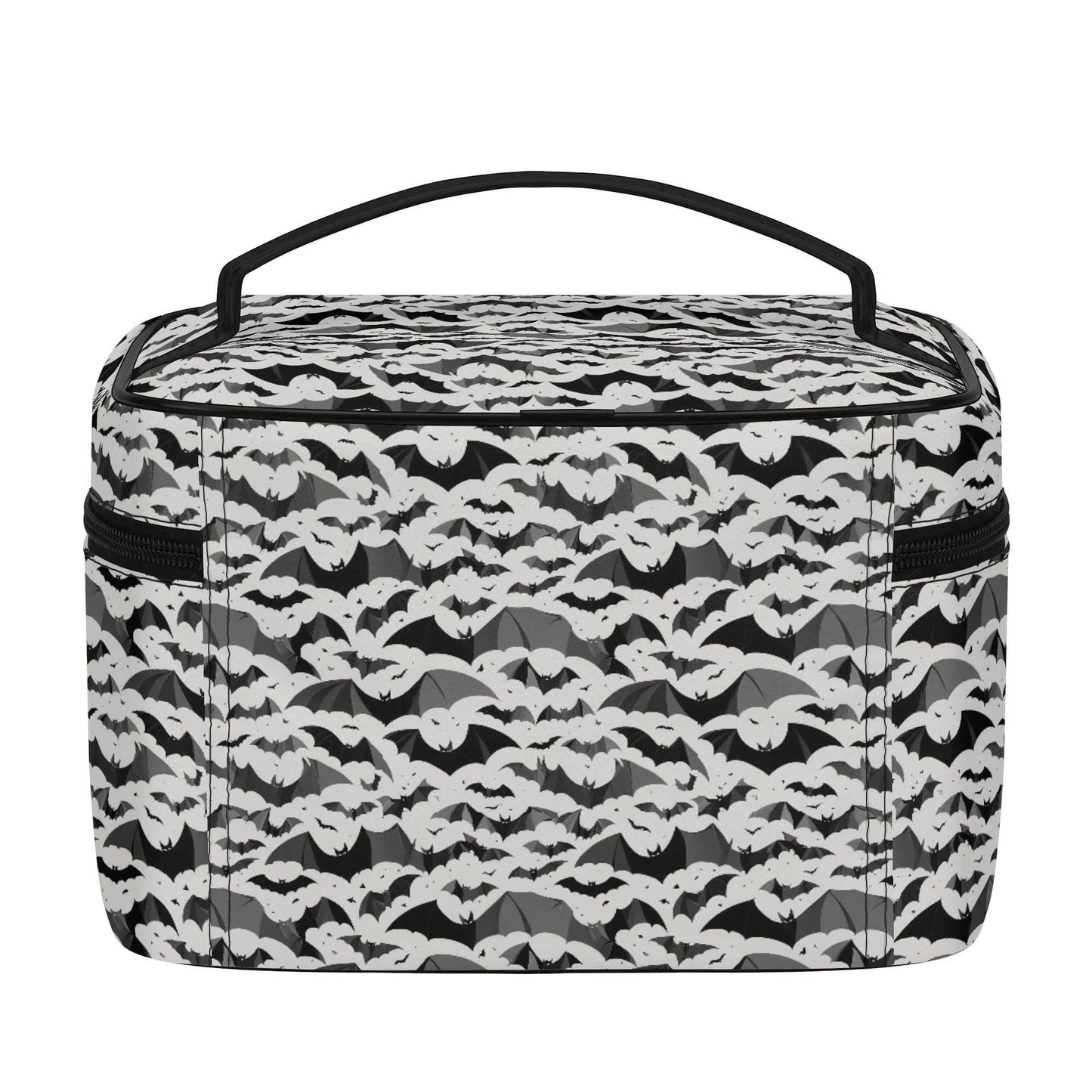Black and White Bats Leather Cosmetic Bag - DeRose Seasonal