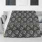 Black and White Bloom Flannel Breathable Blanket 4 Sizes - DeRose Seasonal