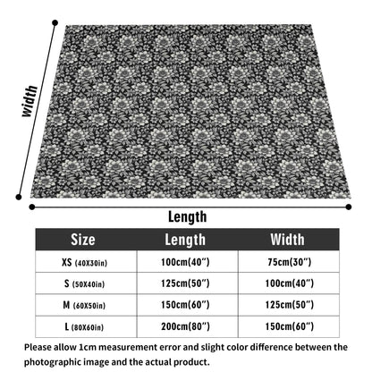 Black and White Bloom Flannel Breathable Blanket 4 Sizes - DeRose Seasonal