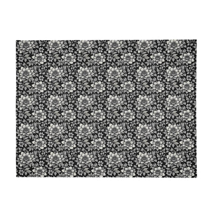 Black and White Bloom Flannel Breathable Blanket 4 Sizes - DeRose Seasonal