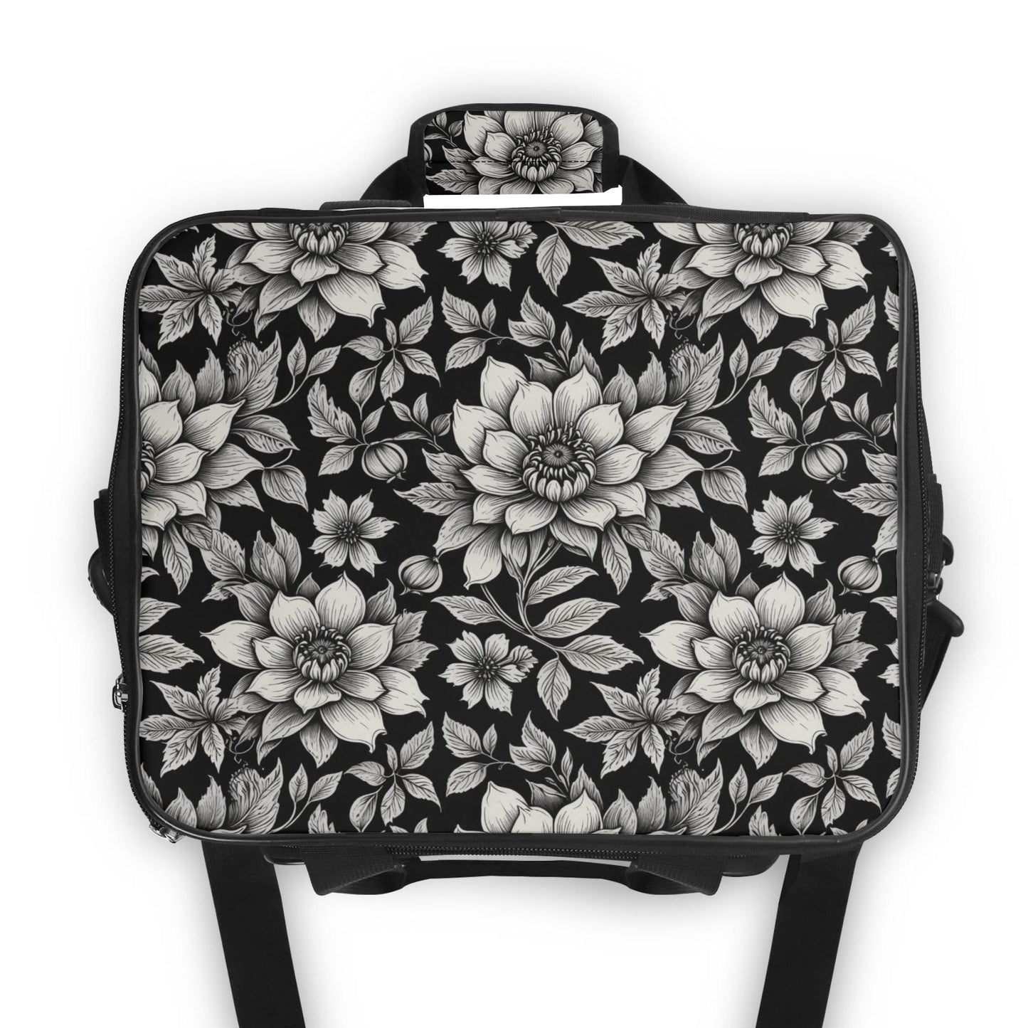 Black and White Bloom Insulated Leakproof Cooler Bag Lunch Box - DeRose Seasonal