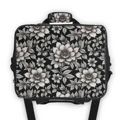 Black and White Bloom Insulated Leakproof Cooler Bag Lunch Box - DeRose Seasonal
