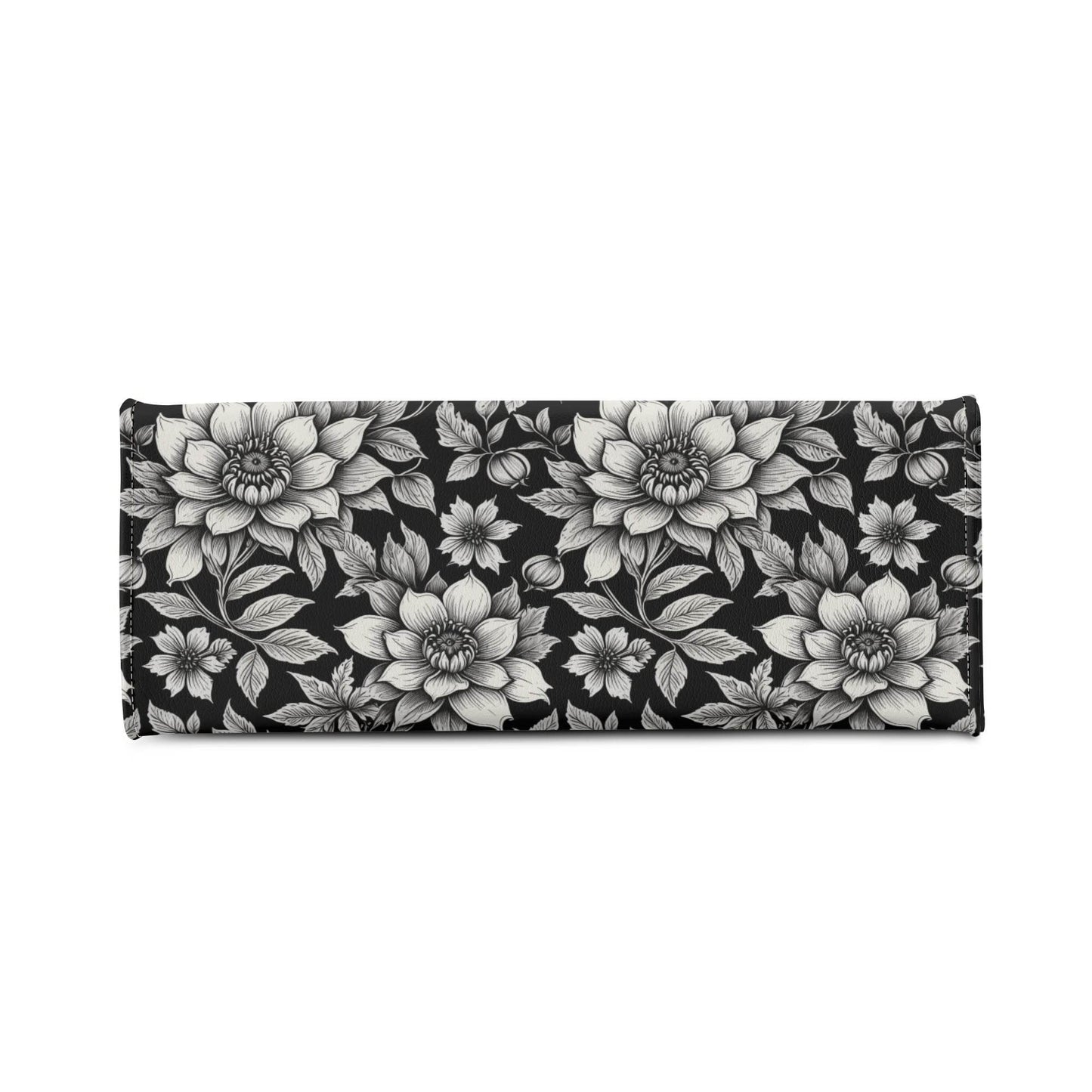Black and White Bloom Luxury Women's Leather Handbag - DeRose Seasonal
