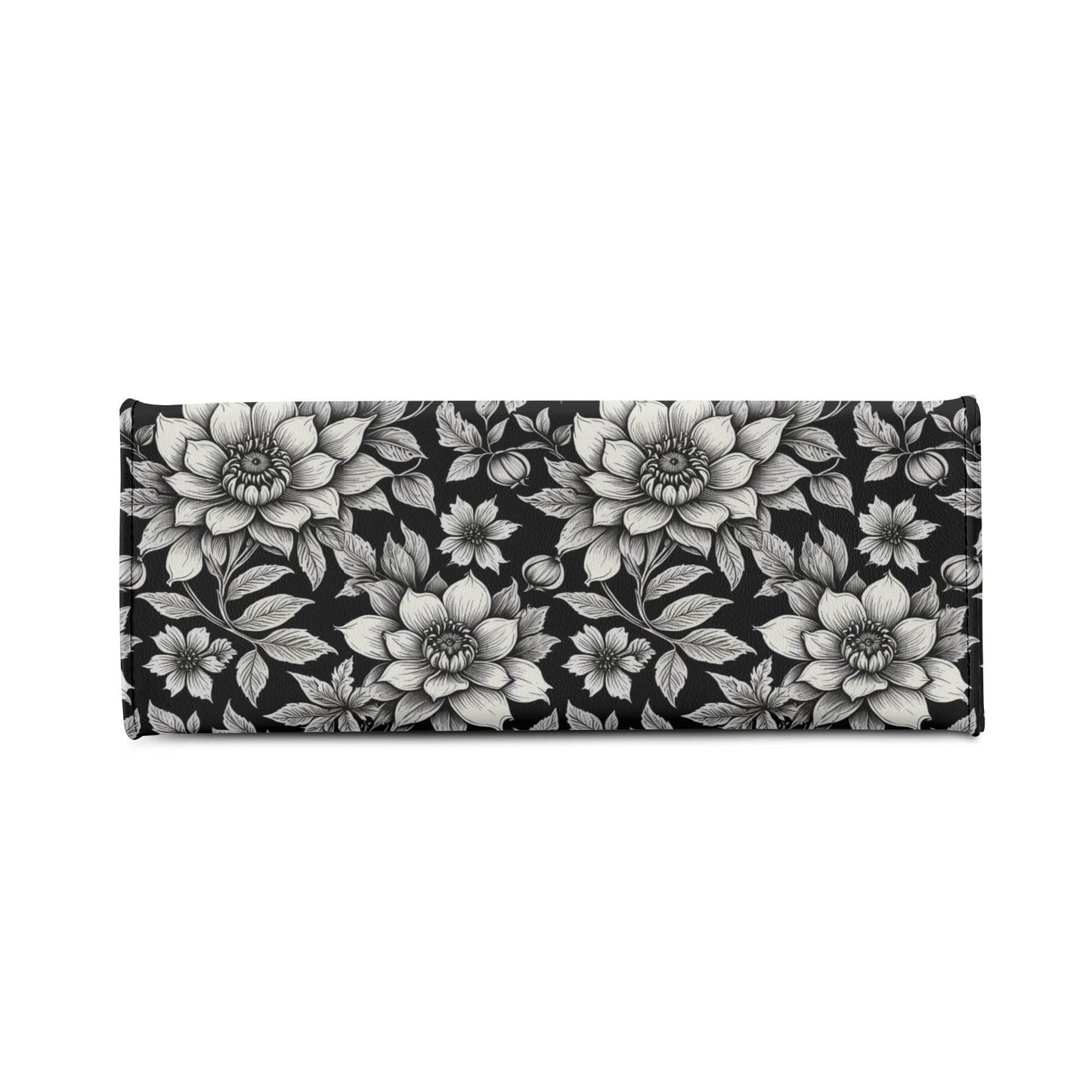 Black and White Bloom Luxury Women's Leather Handbag - DeRose Seasonal
