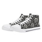 Black and White Bloom Men's High Top Canvas Shoes - DeRose Seasonal