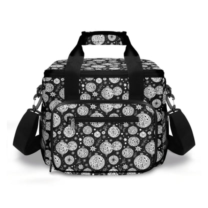 Black and White Christmas Ornament Insulated Leakproof Cooler Bag Lunch Box - DeRose Seasonal