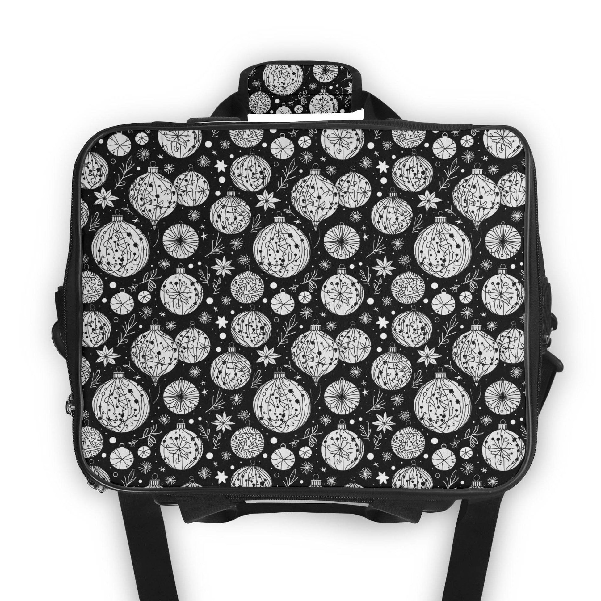 Black and White Christmas Ornament Insulated Leakproof Cooler Bag Lunch Box - DeRose Seasonal