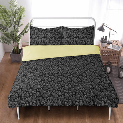 Black and White Christmas Trees 3 Pcs Beddings - DeRose Seasonal