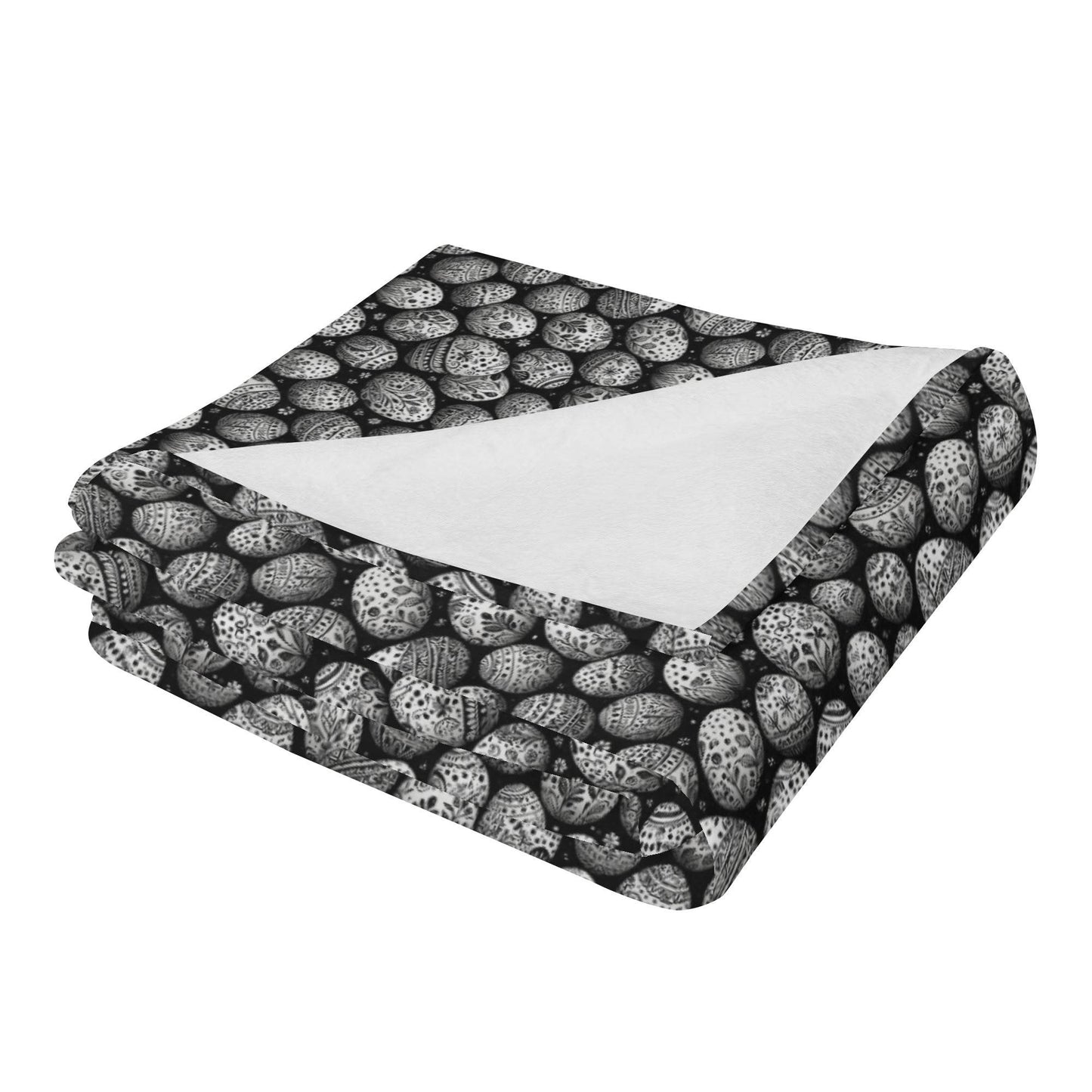 Black and White Egg Flannel Breathable Blanket 4 Sizes - DeRose Seasonal