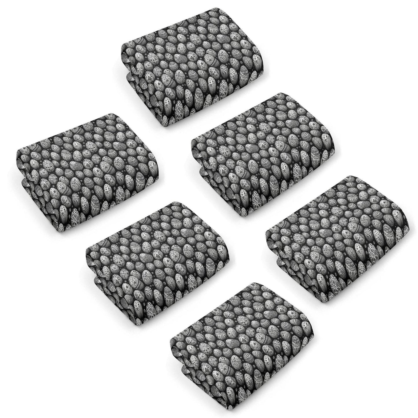 Black and White Egg Hand Towels (6 Pcs) - DeRose Seasonal