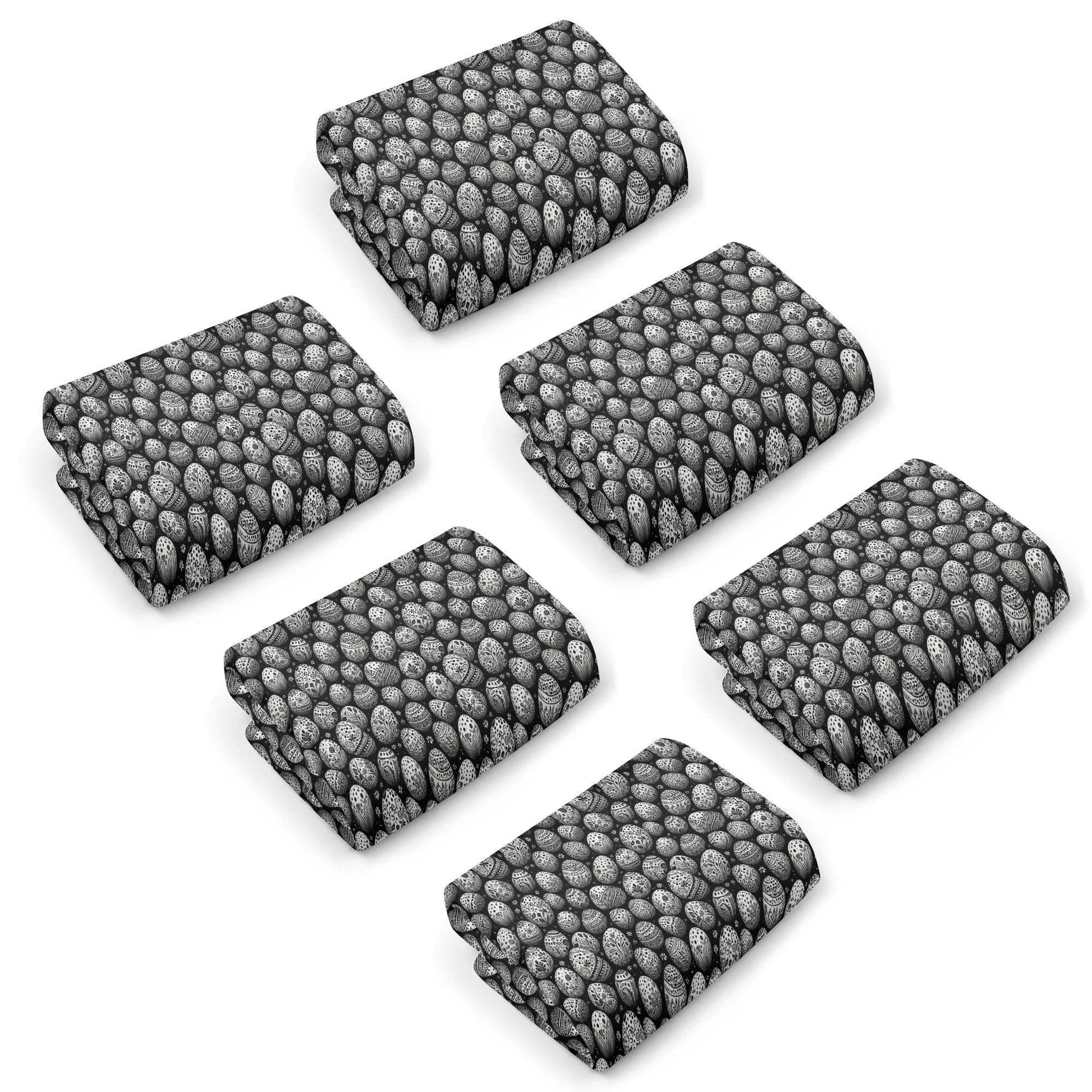 Black and White Egg Hand Towels (6 Pcs) - DeRose Seasonal