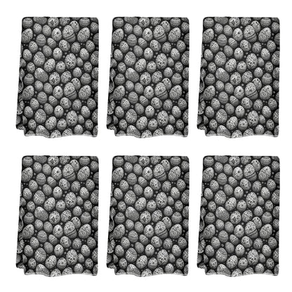 Black and White Egg Hand Towels (6 Pcs) - DeRose Seasonal