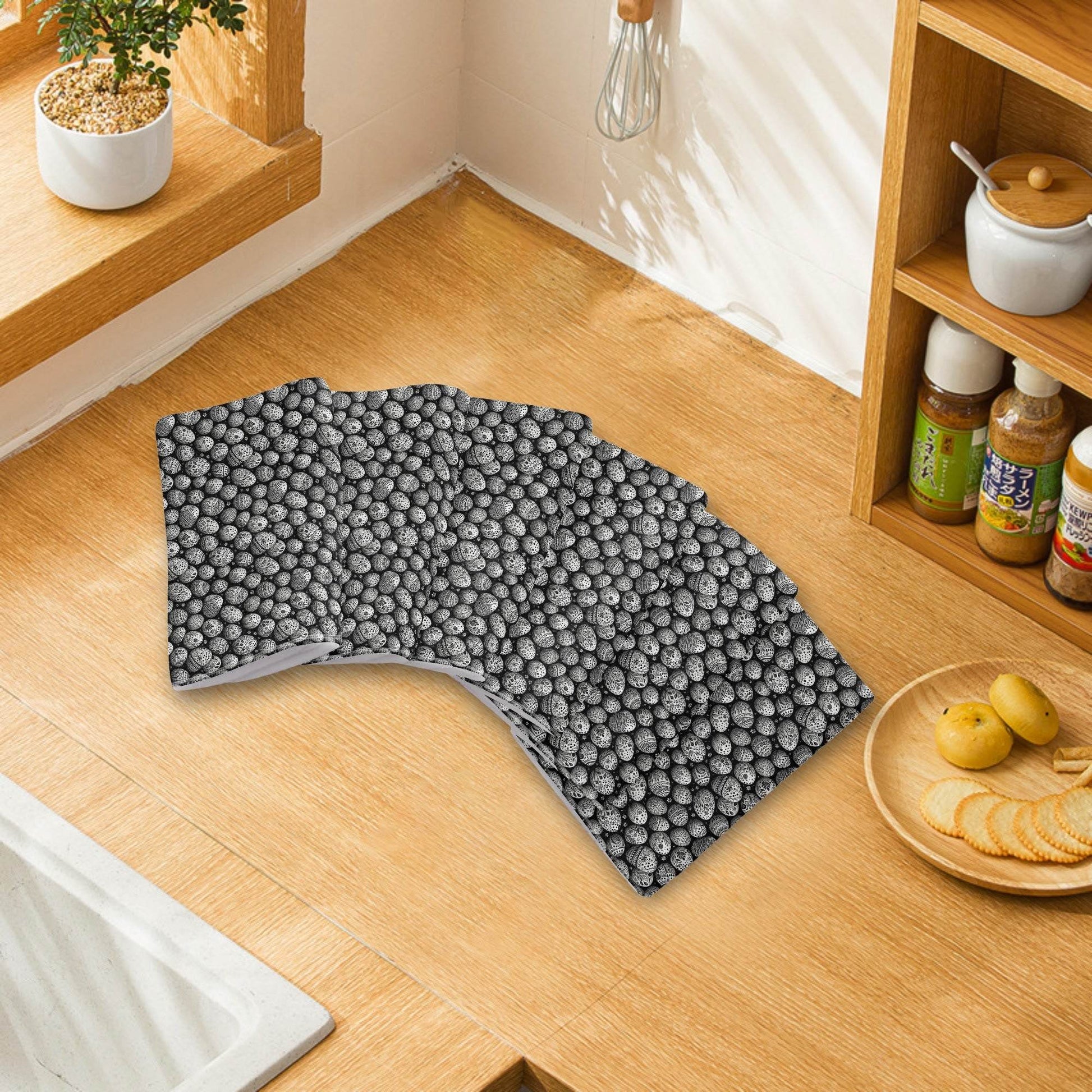 Black and White Egg Hand Towels (6 Pcs) - DeRose Seasonal