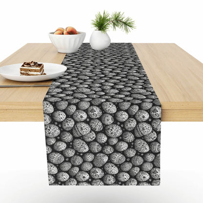 Black and White Egg Polyester Table Runner - DeRose Seasonal