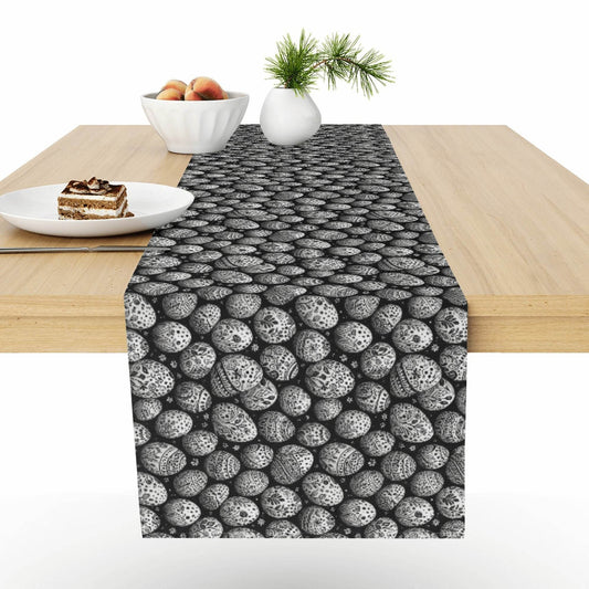 Black and White Egg Polyester Table Runner - DeRose Seasonal