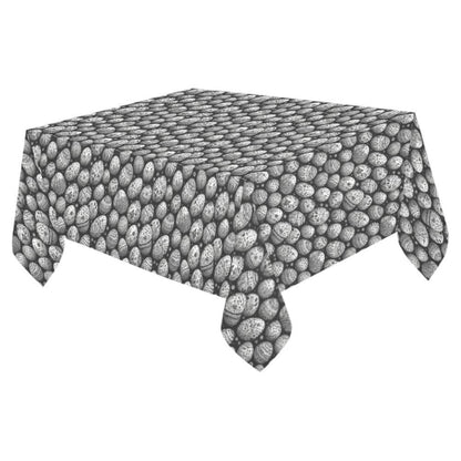 Black and White Egg Polyester Tablecloth Polyester Tablecloth 70"x 52" DeRose Seasonal