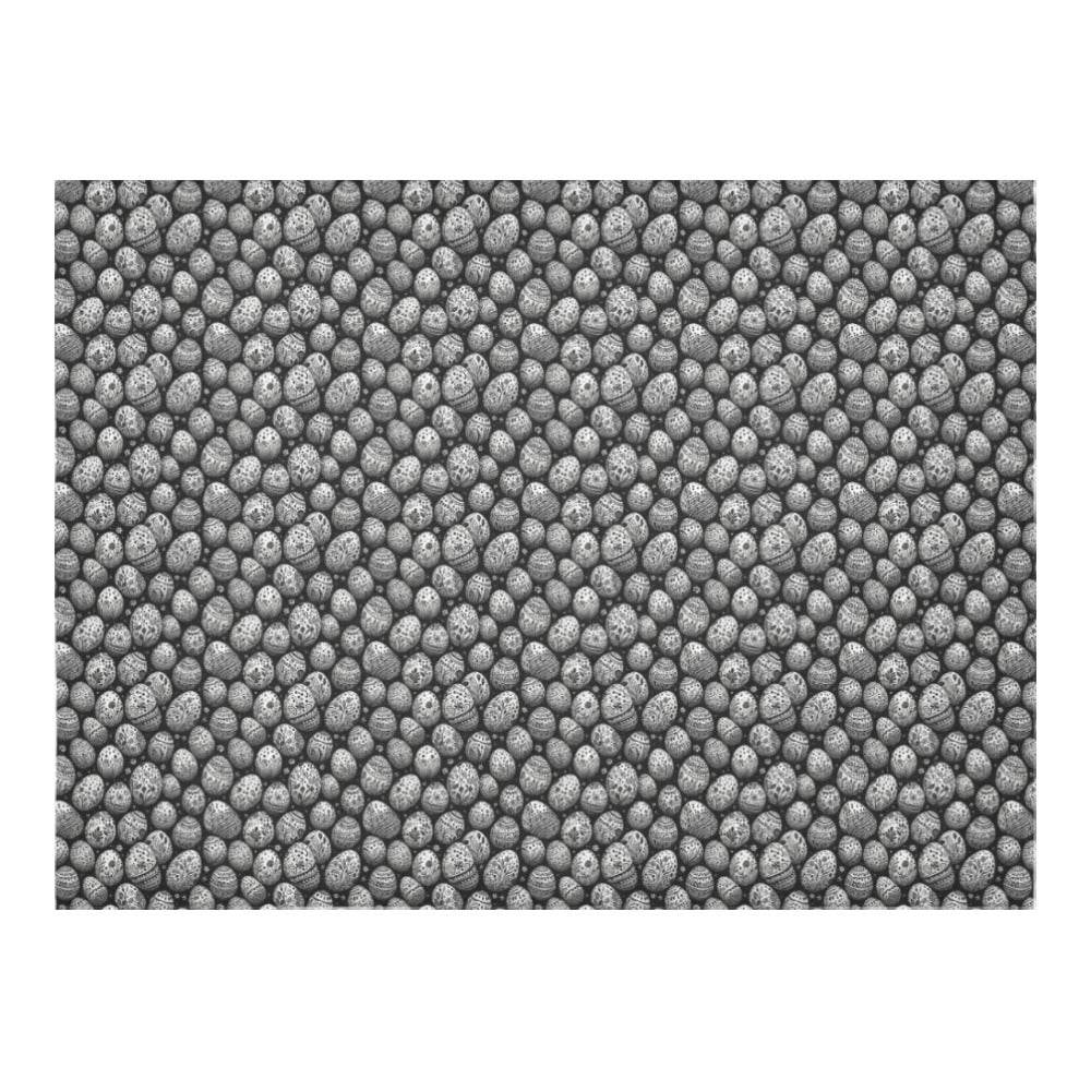 Black and White Egg Polyester Tablecloth Polyester Tablecloth 70"x 52" DeRose Seasonal