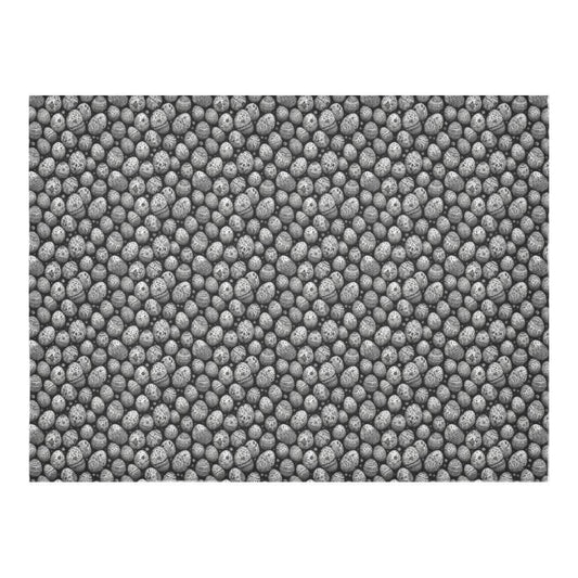 Black and White Egg Polyester Tablecloth Polyester Tablecloth 70"x 52" DeRose Seasonal