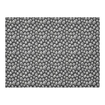 Black and White Egg Polyester Tablecloth Polyester Tablecloth 70"x 52" DeRose Seasonal