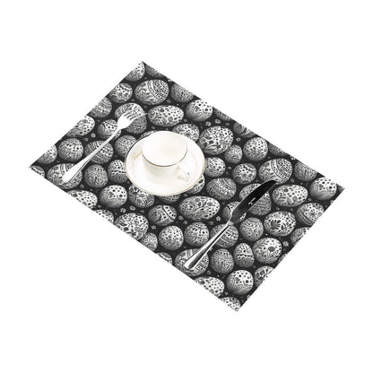 Black and White Egg Table Placemat (set of 6) Placemats 12" x 18" (Set of 6) DeRose Seasonal