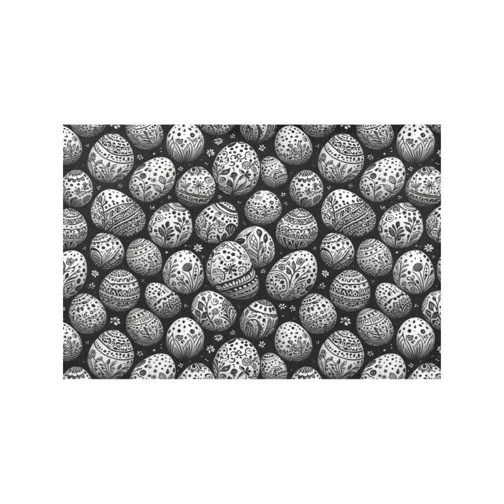 Black and White Egg Table Placemat (set of 6) Placemats 12" x 18" (Set of 6) DeRose Seasonal