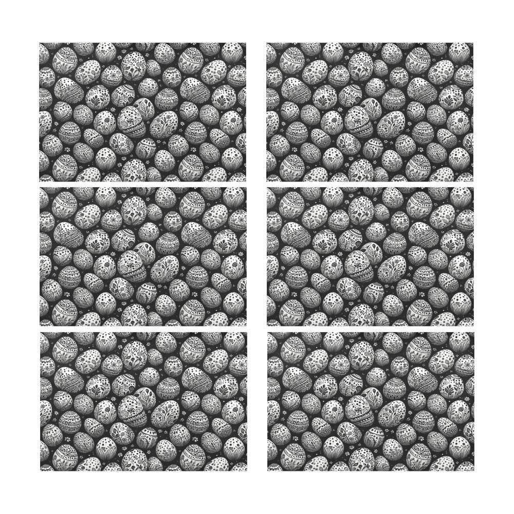 Black and White Egg Table Placemat (set of 6) Placemats 12" x 18" (Set of 6) DeRose Seasonal