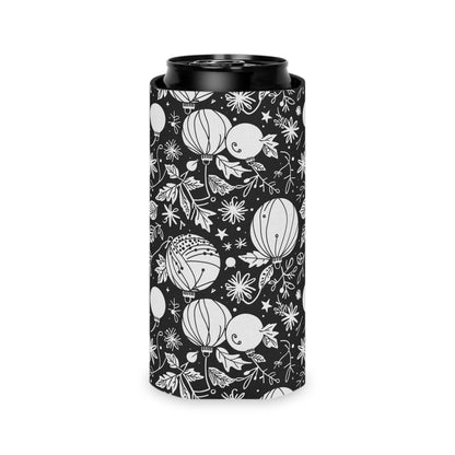 Black and White Festive Ornaments Can Cooler 50% Off - DeRose Seasonal