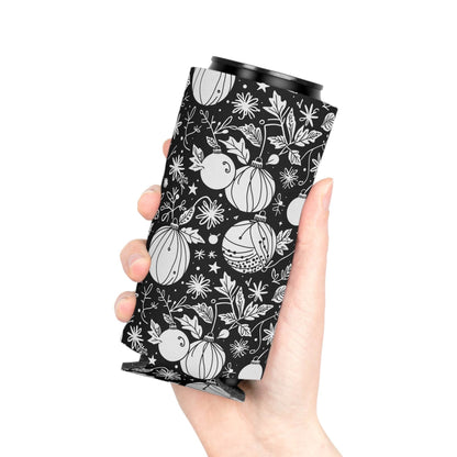 Black and White Festive Ornaments Can Cooler 50% Off - DeRose Seasonal