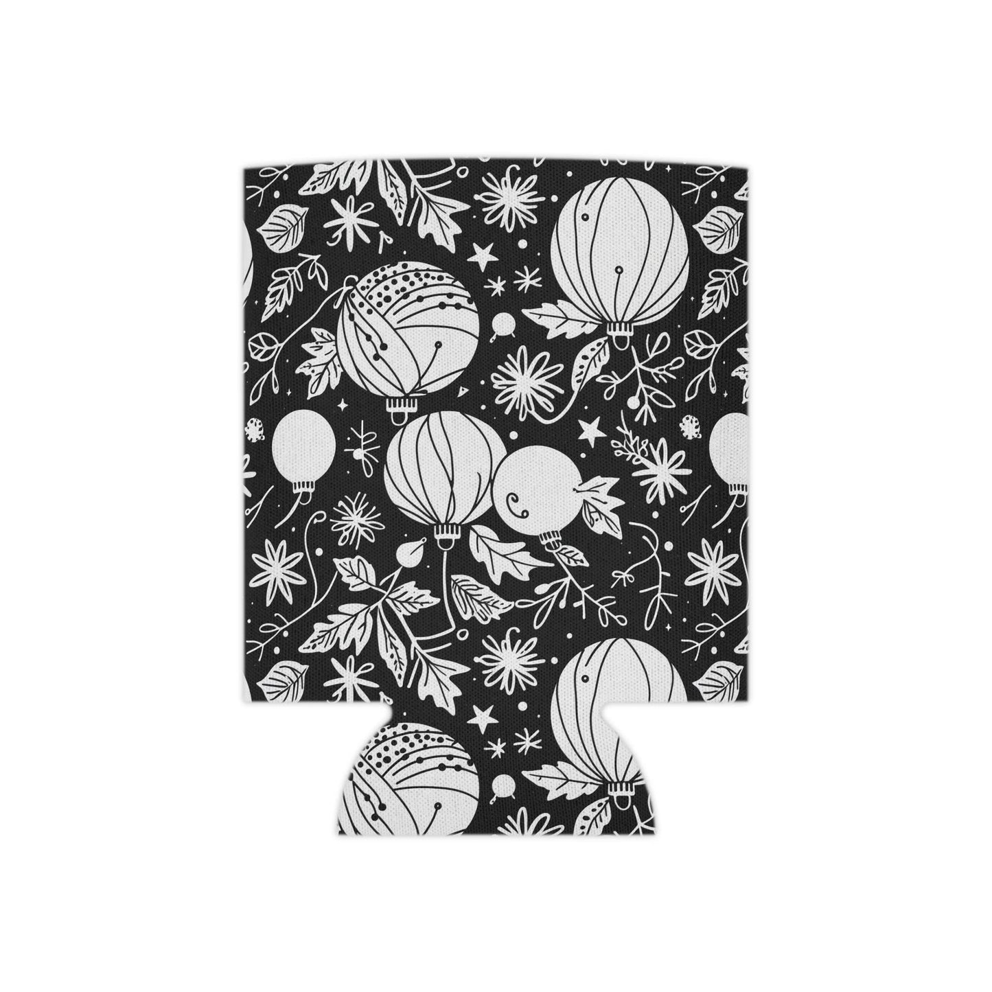 Black and White Festive Ornaments Can Cooler 50% Off - DeRose Seasonal