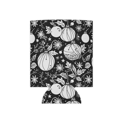 Black and White Festive Ornaments Can Cooler 50% Off - DeRose Seasonal