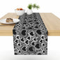 Black and White Groovy Hearts Polyester Table Runner - DeRose Seasonal