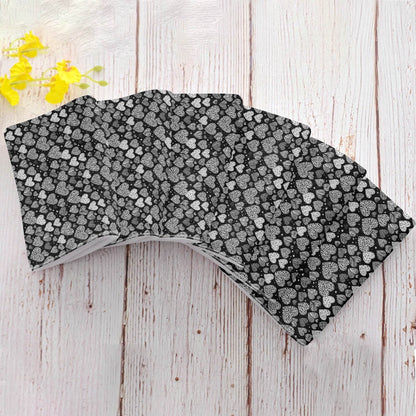 Black and White Hearts Hand Towels (6 Pcs) - DeRose Seasonal