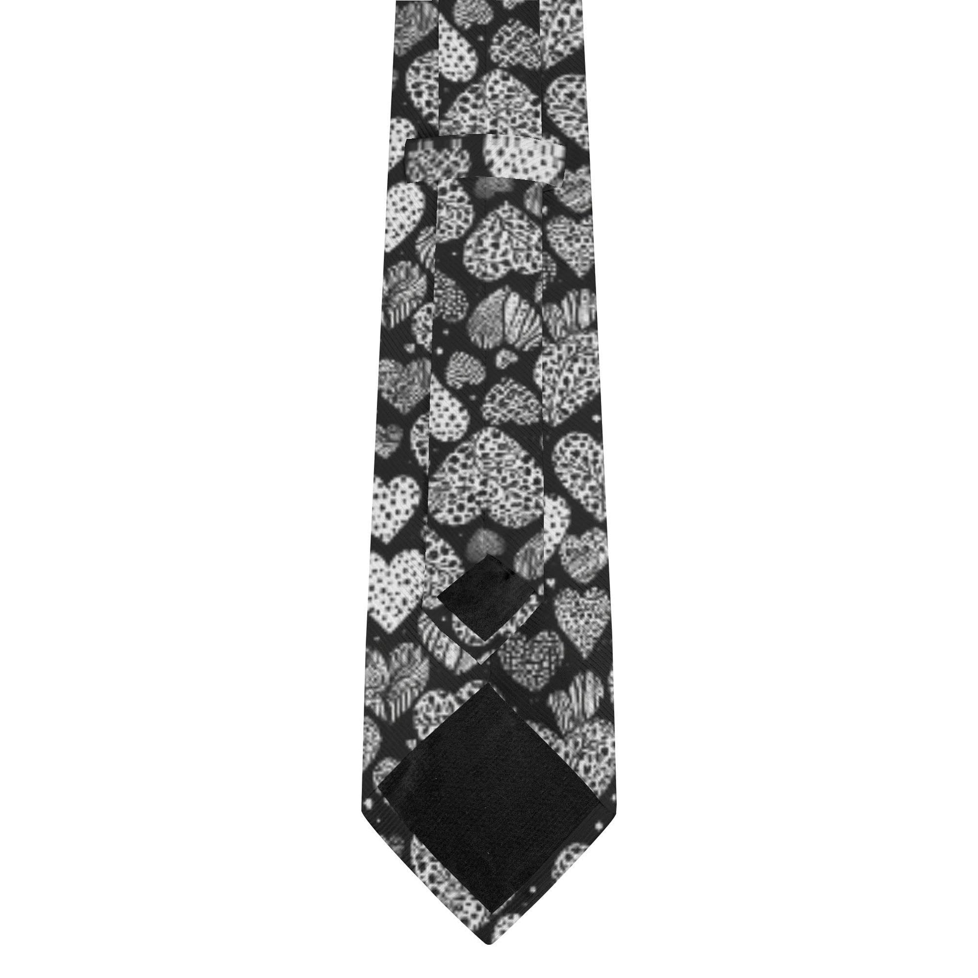 Black and White Hearts Men's Necktie - DeRose Seasonal