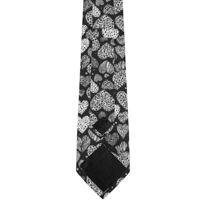 Black and White Hearts Men's Necktie - DeRose Seasonal