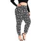 Black and White Mushrooms Women's Plus Size High Waited Leggings Women's High Waist Leggings(Plus Size)(ModelL45) - DeRose Seasonal