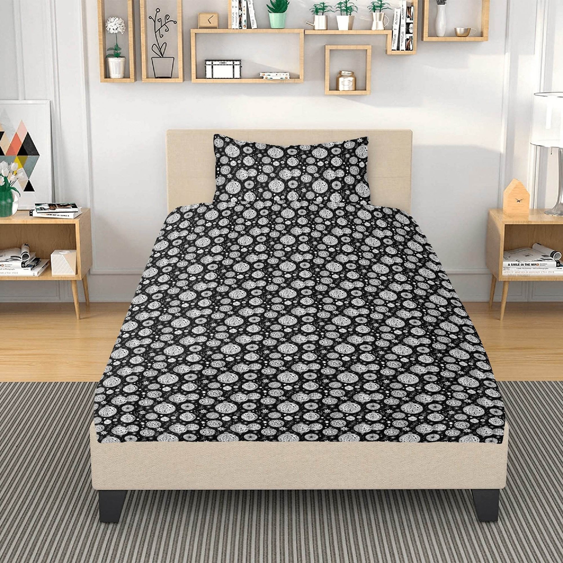 Black and White Ornament 3 Pcs Beddings - DeRose Seasonal