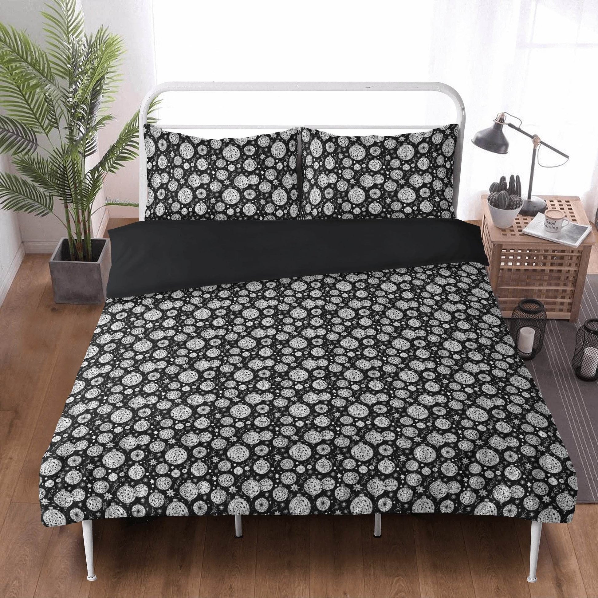 Black and White Ornament 3 Pcs Beddings - DeRose Seasonal